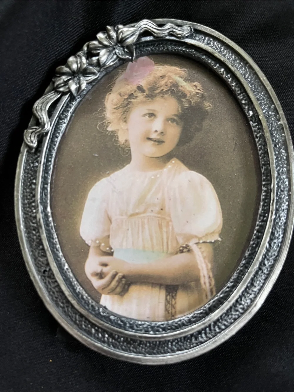 4 Vtg INTERPUR Pewter Picture Frames Floral Victorian Oval Heart Taiwan ROC